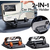 billige Lagringsstativ-2-i-1 360° roterbar biltelefonholder med parkeringsnummerplate - sammenleggbar, justerbar sklisikker base, dashbord-/nakkestøttefeste, kompatibel med de fleste kjøretøy, biltelefonholder, biltilbehør