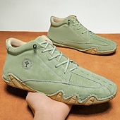 economico Stivaletti alla caviglia-stivali da uomo in similpelle verde fatti a mano: design unico e resistente con vestibilità comoda, ideali per l'uso casual, all'aperto e quotidiano