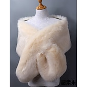 preiswerte Pelzschals-Kunstpelz-Umhänge Damenumhang Elegant Vintage Ärmellos Kunstpelz Hochzeit Schals Mit Unifarbe Für Party Herbst