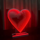 olcso Dekoratív fények-3D-s szerelmes tükör alagút éjszakai fény USB-s tápellátású 32cm/12.6inch ajándék szeretőnek barátnőnek feleség anyának beltéri hálószoba nappali étkező ágyvég hangulat dekorációs lámpa asztali dísz