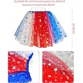 voordelige Bodems-250e jubileum VS Schijf Jaren '80 Onderrok Tutu Onder rok met accessoires Kostuum Dames Carnaval 2026 Carnavalskostuum Halloween Carnaval Maskerade Independence Day 4 juli Kinderen Rok Kousen Meer
