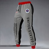 abordables jogging-Homme Drapeau américain Patriotique 250e anniversaire des États-Unis Joggings Pantalon Jogger Pantalons Taille Moyenne Taille élastique à cordon Mode Décontractée Fête Pantalon de survêtement