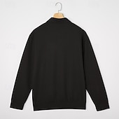 economico Polo classica da uomo-Per uomo Magliette Polo a Nido d'Ape Testurizzato Casuale All'aperto Con cerniera Zip a un quarto Manica Lunga Moda Moderno Tinta unica Testurizzato Lavorato a maglia Primavera &amp; Autunno Tutte le