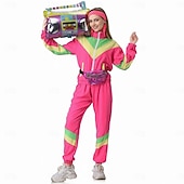 billige Antrekk-Retro / vintage 1980erne Hip Hop Drakter pose Tilbehør sett med tilbehør Lange Ermer Disk Kostyme Dame Karnevalskostyme Halloween Karneval Nytt År Pride-parade Pride måned Voksen Veske Mer Tilbehør