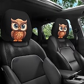 זול כיסויי בד-2 יחידות כיסויי משענות ראש לרכב עם הדפסה מצוירת של חיות חמודות, ללא מילוי, אביזרי פנים לרכב, כיסויי משענות ראש אוניברסליים לרכב, קישוטי פנים לרכב, מתאים לשימוש בכל מזג אוויר ללא מילוי