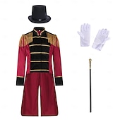 economico Outfit-Costume di fantasia Giacca da circo direttore di circo Retrò Vintage Vittoriano Stile militare Adulti Per uomo Natale Halloween Carnevale Feste Performance Mascherata Vestirsi