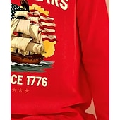  Unisex Mädchen 3D Grafik Flagge 250-jähriges Jubiläum Amerikanische US-Flagge für Kinder T-Shirt Langarm 3D-Druck Sommer Herbst Sport Mode Streetwear Kinder 4-12 Jahre Rundhalsausschnitt Lässig