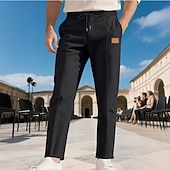 preiswerte Freizeithosen-Herren Hose Freizeithose Baggy-Hosen Kordelzug Tasche Elastischer Bund Einfach Komfort Weich Lässig Täglich Outdoor Urlaub Mode Schwarz Armeegrün
