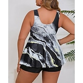 Недорогие Серфинг Танкини и Бикини-Жен. Купальный костюм 2 предм. Swimsuits тропический Ультралегкий (UL) Утягивание живота Эластичный Без рукавов Купальники Серфинг Для погружения с трубкой Лето