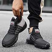 abordables Baskets Décontractées-Chaussures de course noires en mesh pour hommes – baskets athlétiques légères avec tige respirante, idéales pour la course, la salle de sport et les activités sportives.