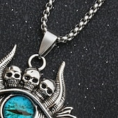 お買い得  ネックレス＆ペンダント-ペンダントネックレス For 女性用 ストリート 日常 合金 スカル 目