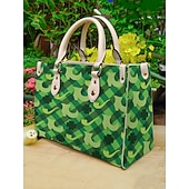  Γυναικεία τσάντα tote με καρό σχέδιο για την ημέρα του Αγίου Πατρικίου σε πράσινο χρώμα και σχέδιο τριφυλλιού – ιδανική για γιορτές και καθημερινή χρήση