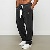 preiswerte Gerade Bein-Herren Jogginghose Hose Cordhose Freizeithose Kordelzug Elastischer Bund Gerader Schnitt Einfach Komfort Volle Länge Täglich Sport im Freien Ferien Urlaub Mode Blau Schwarz Mikroelastisch