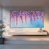 halpa Kukka-/kasvitaulut-käsintehty 3d vaaleanpunainen kirsikankukka kankaalle öljymaalaus käsinmaalattu värikäs kukka maisema kevät sisustus abstrakti kuvioitu seinätaide alkuperäinen kirsikankukka