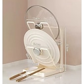 olcso Konyhai tárolás-konyhai edényfedő tárolóállvány, edényfedő vágódeszka tartó kivehető csepptálcával, helytakarékos konyhai edényfedő szervező állvány pultra