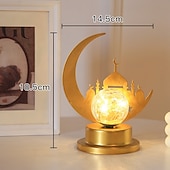 levne Ramadán dekorace světla-Ramadán Eid kovová dutá koule dekorativní lampa hvězda měsíc hrad vnitřní ložnice atmosféra ornament lampa aaa baterie 18,5 * 14,5 cm