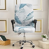 preiswerte Esszimmerstuhl-Abdeckung-Bürostuhlbezug, Hockerbezug, geometrisch bedruckter Polyester-Überzug, Stretch-Stuhlschutzbezug für Homeoffice und Wohnzimmer