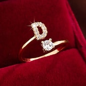 ieftine Inele-1 buc Inel For Pentru femei Zirconia cubică Transparent Zilnic Cadou Concediu Articole de ceramică Scrisă