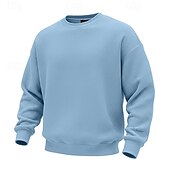 abordables Sudaderas Básicas_-Hombre Sudadera Sudadera con estampado de gofres Sudadera Con Capucha Blanco Cuello Barco Plano Con Texturas Casual Diario Deporte Ropa de calle Fresco Ropa deportiva Primavera &amp; Otoño Ropa Sudaderas