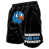  Homens Animal Pássaro Gíria engraçada Calção Justo de Natação Shorts de Natação Bermuda de Surf Cintura Média Engraçado Casual férias na praia Bolsos laterais Forro de malha Cintura elástica com