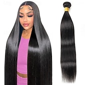 halpa 1 nippu hiuskudoksia-brasilialainen aitohius 1b # luonnonmusta väri suora aitohius 1 nippu 25-36 tuumaa