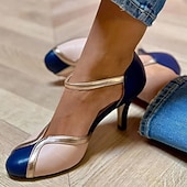 economico Décolleté con kitten heel-scarpe da donna vintage con tacco alto rosa e bianco con fiocco - eleganti tacchi retrò per matrimoni, feste e occasioni speciali