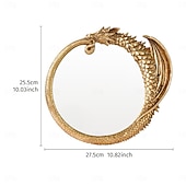 abordables Wall Sculptures-Vintage Gold Resin Flying Dragon Wall Mirror, Detailed Gold Scales, Room Decoration, Craft Ornament for Daily Home Decor, Holiday, Party, Birthday, Special Occasions