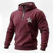  4. Juli 2026 250. Gedenktag Männer Streetwear US-Flagge Rundhalsausschnitt Kapuzenpullover Sweatshirt Lässig Outdoor Alltag Straße