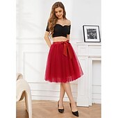 baratos anágua-Fantasia fantasia saia de tule Saia Tutu Anos 50 Retro Vintage Anos 80 Multi Camadas Inchado Neon Adulto Mulheres Dia Das Bruxas Carnaval Festa Espetáculo Dança Balé Vestir-se