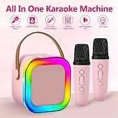 cheap Speakers-Wireless Microphone and Speaker Set Includes A Dynamic Microphone USB-charging Karaoke Machine Portable Handheld Karaoke System Great Valentine's Day Gift for Lover