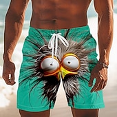  Per uomo Animale Cartoni animati Frizzle Chickens Costumi da bagno Pantaloncini da mare Pantaloncini da Surf Misura del girovita medio Divertente All'aperto Vacanza Tasche Laterali fodera in rete