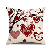 olcso Dobjon párnákat, betéteket és fedeleket-Valentin-napi piros szív alakú párnahuzat, vászon betűmintás párna, romantikus hangulatú dekoráció kanapéra, otthoni díszpárna nappaliba
