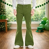  Retró 1960-as évek Hippi Hosszú hossz Nadrág Bell Bottom Pants Bő nadrág Hippi Tömör szín Jelmez Férfi Mindszentek napja Farsang Álarcos mulatság zenei fesztivál Esemény / Buli Pride Parade Felnőttek