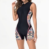 Χαμηλού Κόστους Rash Guards One Pieces-Γυναικεία Προστατευτικά Μαγιό Ολόσωμα κομμάτια Μπόχο Κουμπώσου Πολύ Ελαφρύ (UL) Προστασία UV Ελαστικό Αμάνικο Μαγιό Σέρφινγκ Ψαροντούφεκο Καλοκαίρι
