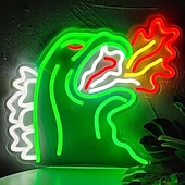 levne Dekorativní světla-dinosaurus ještěrka kreslený led neonový nápis stmívatelný USB napájení pro nástěnnou dekoraci do interiéru ložnice obývací pokoj jídelna herní osvětlení chlapeckého pokoje mužská jeskyně skvělý dárek