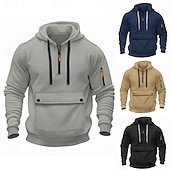  Men's Hoodie Full Zip Hoodie Black Navy Blue Khaki Light Grey Dark Gray Hooded Plain Pocket Daily Sports & Outdoor Holiday Polyester Streetwear Basic Casual Spring Fall Clothing Apparel Hoodies