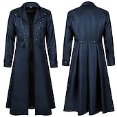cheap Outerwear-Retro Vintage Punk &amp; Gothic Medieval Coat Tuxedo Tailcoat Long Sleeves Ebenezer Scrooge Vampire Knight Ritter Fancy Dress Men's Steampunk Halloween Performance LARP Ren Faire Adults Coat