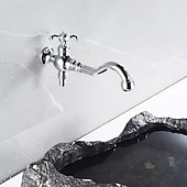 preiswerte Waschbeckenarmaturen-Waschbeckenarmatur - drehbar Chrom Wandinstallation Einhebel EinlochBath Taps