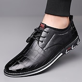 economico Scarpe Casual con Lacci-scarpe casual da uomo con stampa coccodrillo nera, scarpe da sposa formali uniche per lo sposo e i testimoni, perfette per cerimonie e ricevimenti nuziali all'avanguardia