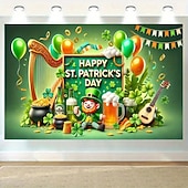 お買い得  ホリデータペストリー-聖パトリックの日のタペストリーの背景、レプラコーン &amp;アイルランドをテーマにした要素、聖パトリックの日のパーティーのためのお祝いの壁掛け、楽しいお祝いの室内装飾。