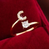 ieftine Inele-1 buc Inel For Pentru femei Zirconia cubică Transparent Zilnic Cadou Concediu Articole de ceramică Scrisă