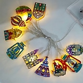 ieftine Acumulatoare-șir de lumini decorative din fier forjat Ramadan Eid 3m-20leds felinar castel stea lună atmosferă lumină decorativă baterie AAA sursă de alimentare USB