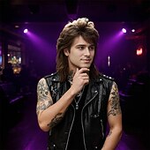 Недорогие Исторические парики-Мужской парик в стиле 80-х, рок-муллет, ретро-прическа коричневого цвета для косплея и вечеринок. &amp;винтажная мода