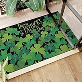 billige Dørmatter-Dørmatte til St. Patricks dag, irsk firkløverdesign, gulvmatte til inngangsparti, festlig grønt kløverdørteppe til St. Patricks dag-feiring.