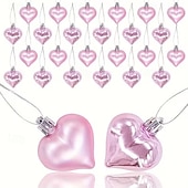 cheap Valentine's Day-24 Pack Valentine's Day Heart Ornaments, Red and Gold Shiny &amp; Matte Finish, Hanging Heart Decorations for Anniversary, Mother's Day, Christmas Tree Decor