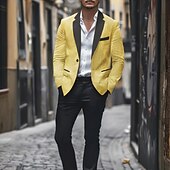 cheap Outfits-Disco 1980s Pants Outfits Suits &amp; Blazers Long Sleeves Sequins Fancy Dress Men's Carnival Costume Halloween Carnival Masquerade Club Pride Parade Pride Month Adults' Coat Pants All Seasons