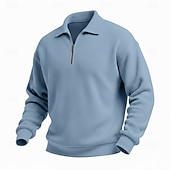 abordables Sweat-shirts basiques-Homme Sweat-shirt Sweat-shirt gaufré Sweat à capuche Sweat-shirt quart de fermeture éclair Rouge vin Col montant Uni Texturé Occasionnel Quotidien Sport &amp; Loisir Streetwear Frais Vêtements de sport