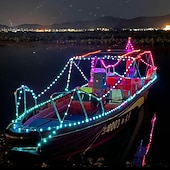 abordables Guirlandes lumineuses USB-Guirlande lumineuse colorée Bluetooth App étanche en fil de cuir effet coloré de course de chevaux guirlande féerique lumières décoratives d'ambiance pour arbres mariage festival fête du Nouvel An