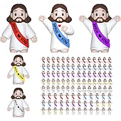  50/100 Stück kleine Jesusfiguren, Mini-Jesusfiguren, Ostergeschenk, winzige Statuen zum Befüllen von Ostereiern, religiöse Geschenke, Partys, Taufgeschenke, mehrfarbige Miniaturdekorationen, Versteckspielfiguren