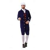  250. rocznica USA Rokoko Barok Stroje Długie rękawy George Washington Kolonialne Wojna o niepodległość Strój na bal maskowy Męskie Karnawał Dzień Niepodległości 4 lipca Doroślu Płaszcz Spodnie